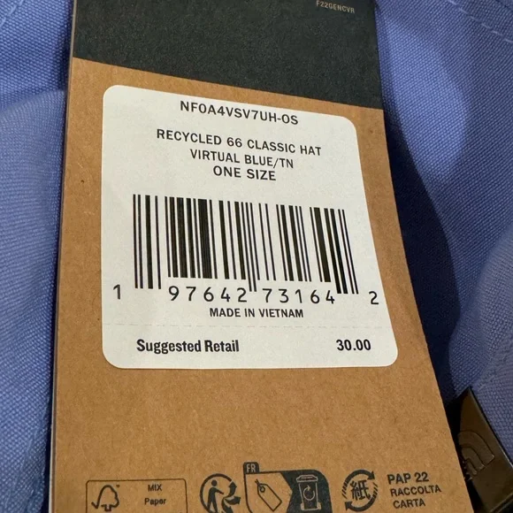 The North Face Recycled  66 Classic Hat | Virtual Blue/TNF White - Picture 6 of 12